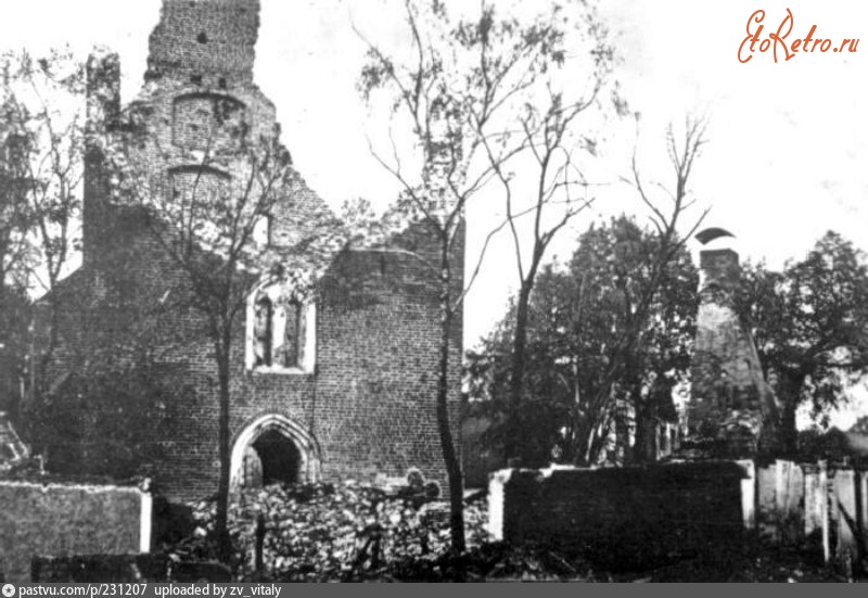 Правдинск - Zerstoerte Kirche 1914, Россия, Калининградская область, Правдинск