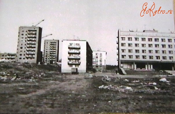 Кондопога - строящаяся площадь Ленина 70е года