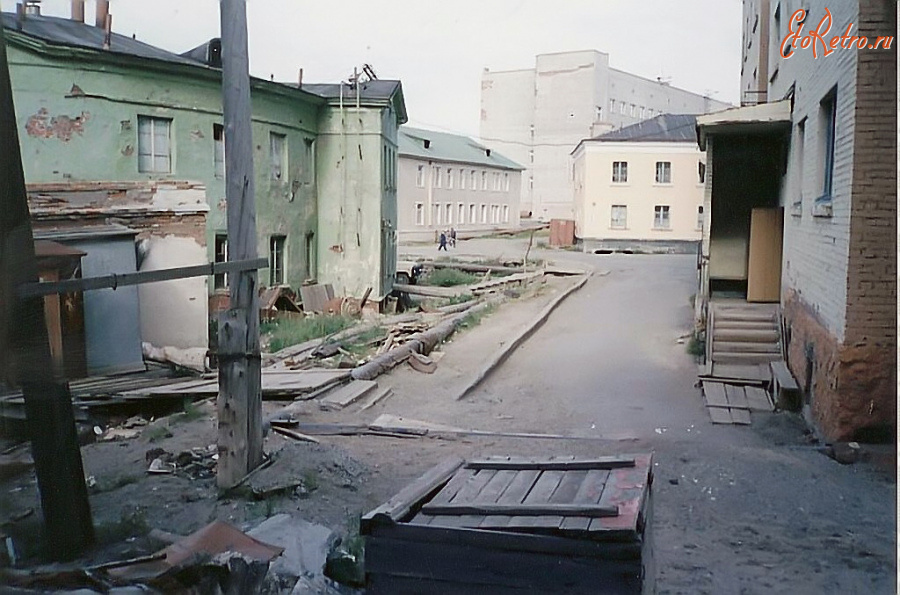 Дудинка - Разрушение здания бани.