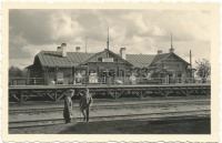 Гатчина - Железнодорожный вокзал станции Тайцы во время немецкой оккупации в 1941 году.в Великой Отечественной войне