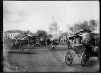 Омск - Кафедральный собор и рынок на площади, 1920