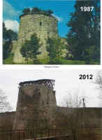 Порхов - Средняя башня Порховской крепости было и стало