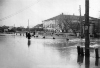 Кадом - Площадь Ленина во время разлива 1963 года.