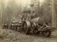 Разное - Паровой трактор на вывозе бревен