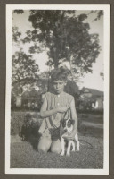 Разное - Мальчик с собакой в саду