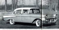Ретро автомобили - Четырехдверный лимузин Шевроле выпуска 1957 года снаружи и внутри, журнал «Америка» №13 1957 год.