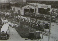 Житомир - Старе трамвайне депо. З 1962 року тут ремонтували й тролейбуси.