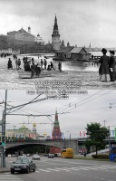 Москва - Кремль от Каменного моста во время наводнения