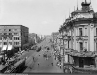 Москва - Улица Горького. Вид от площади Маяковского 1935—1936, Россия, Москва,