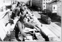  - Работы по восстановлению зданий по Советской улице, разрушенных во время немецко-фашистской оккупации