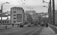 Чебоксары - Вид с Калининского моста на улицу Володарского. Декабрь 1980 года