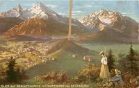 Германия - Вид на Берхтесгаден с горы Вадман и Хохкальтер