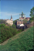 Киев - 2003 год. Украина. Киев. Замковая гора. Вид на Андреевский спуск.