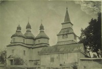 Ильинцы - Кальник (Иллинецкий р-н) Деревянная церковь Пречистой Богородицы 1700 г. Общий вид с северо-запада