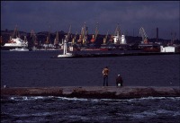 Одесса - Одесский порт – один из самых оживленных в Украине. 1988 год.