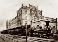 Львов - Львів.   Залізничний вокзал в  1861 році.