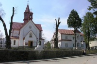 Трускавец - Трускавець. Костел польський і будинок священника.