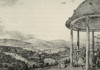 Трускавец - Трускавець. Вигляд зі Сходу. Літографія А. Тітца, 1854
