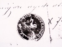 Трускавец - Стара печатка трускавецької сільської громади,що потверджує документ від 22 січня 1867