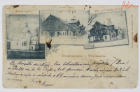 Трускавец - Поздоровлення  з Трускавця.  Види курорта-одна з перших поштівок. 1900 р.