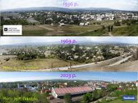 Трускавец - Панорама Трускавця з Гошівської гори (1936, 1969, 2023 рр.).