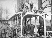 Трускавец - Трускавець.  Будівництво критої галереї до джерела 