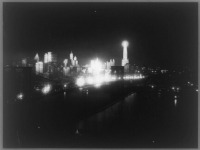 Нью-Йорк - Lower Manhattan at Night, 1919, Woolworth Building, Brooklyn Bridge, New York City США,  Нью-Йорк (штат),  Нью-Йорк,  Бруклин