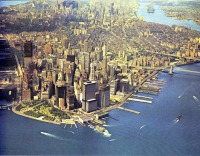 Нью-Йорк - Aerial view of Manhattan looking north США,  Нью-Йорк (штат),  Нью-Йорк,  Манхеттен June 1970
