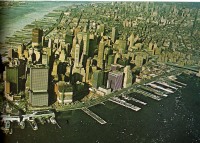 Нью-Йорк - Постройка башен-близнецов Всемирного торгового центра