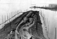 Саратов - Дамба во время строительства Саратовского железнодорожного моста