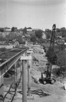 Саратов - Строительство пешеходного моста через Глебучев овраг