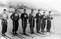 Саратов - Юрий Гагарин  в лыжной команде Саратовского индустриального техникума