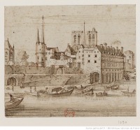Париж - Левин Крю. Мост Сен-Мишель и собор Нотр-Дам, 1600-1699