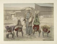 Япония - Выступление уличных актёров-акробатов, 1890-1899