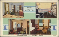 Старые магазины, рестораны и другие учреждения - Отель И.М.К.А на Уобаш Авеню, 826, 1900-1980