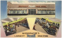 Старые магазины, рестораны и другие учреждения - Рексэлл Аптека Брайнсфилда в Вашингтоне