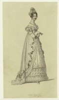 Ретро мода - Английский женский костюм 1810-1819. Платье с розами, 1817