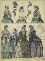 Ретро мода - Женский костюм. Англия, 1850-1859. Одежда для прогулок, 1853