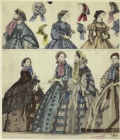Ретро мода - Женский костюм. Англия, 1860-1869. Платья и шляпы, 1860