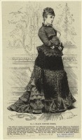 - Женский костюм. Англия, 1870-1879. Чёрное платье для ужина, 1875