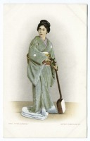 Ретро мода - Женщина в зелёном кимоно, 1903