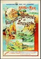 Плакаты - Морские купания и экскурсии в Нормандию и Бретань, 1899