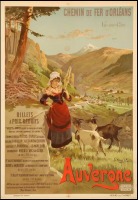 Плакаты - Железная дорога. Вик-сюр-Сер, Оверни,  1897