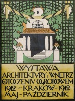 Плакаты - Плакат.  Польща.  Краків. Виставка архітектури та інтерєру. 1912 р.