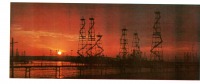 Ретро открытки - Баку. Морской нефтепромысел