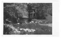 Ретро открытки - Открытка. Южно-Сахалинск. Горпарк. Речка в парке. 1957 г.
