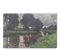 Ретро открытки - Открытка с видом реки. В цвете