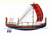 Ретро открытки - Египетский торговый корабль.