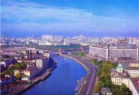 Ретро открытки - Москва. Москва-река у Москворецого моста (1985)