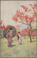 Ретро открытки - Время цветения персиков, 1910
